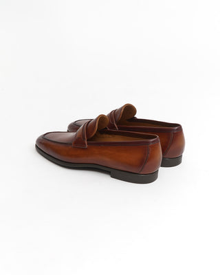 Magnanni 'Daniel' Mahogany Leather Loafers with Rubber Sole