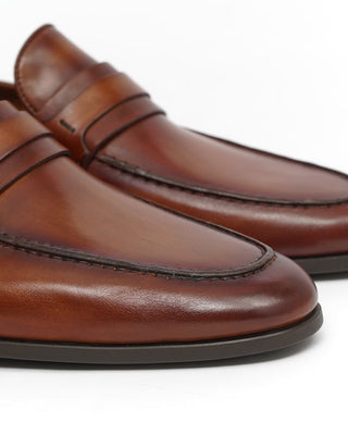 Magnanni 'Daniel' Mahogany Leather Dressy Loafers 