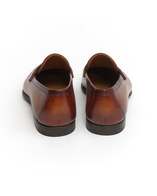 Magnanni 'Daniel' Mahogany Leather Summer Loafers 