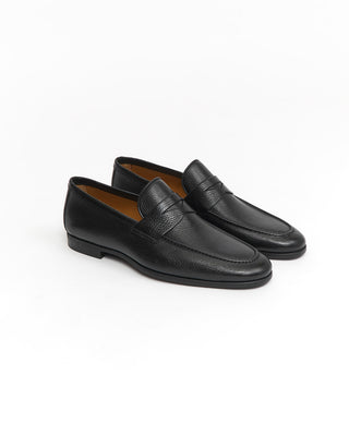 Magnanni 'Diezma II' Black Calf Leather Penny Loafers