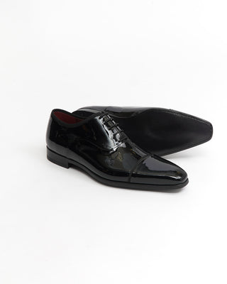Magnanni 'Jadiel' Black Patent Leather Formal Toe Cap Oxford Shoes with Leather Soles