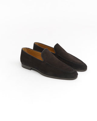 Magnanni 'Lecera' Chocolate Brown Suede Loafers with Rubber Flex Sole