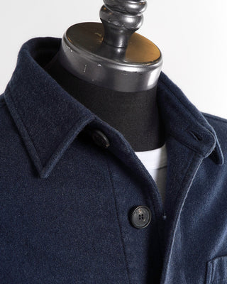 Manto Navy Cashmere 'Elasi' Shirt Jacket