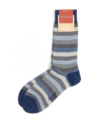 Marcoliani Linen & Cotton Tonal Stripe Socks