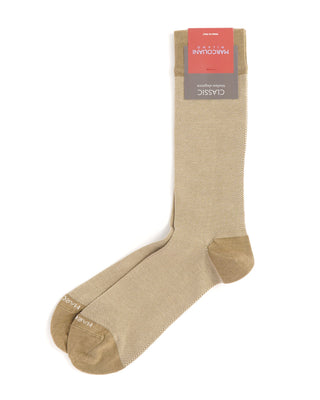 Marcoliani Khaki Pima Cotton Lisle Birdseye Socks