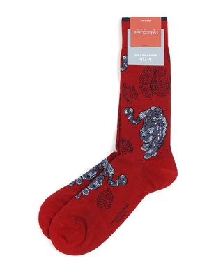 Marcoliani Red Pima Cotton Tiger Socks