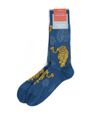 Marcoliani Turquoise Pima Cotton Tiger Socks 