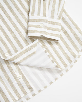 Eco-Tech Bold Stripe Shirt / Beige