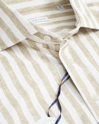 Eco-Tech Bold Stripe Shirt / Beige