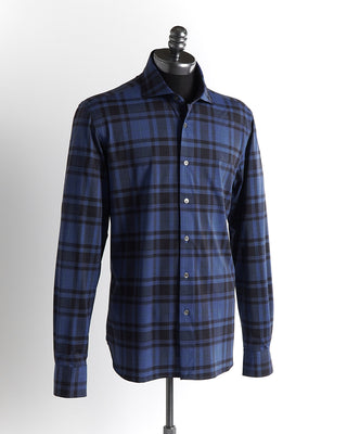 Orian 'Eco-Tech' Blue Multi Check Print Woven Shirt