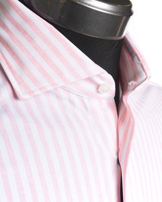Orian Comfortable Stretch Pink Striped Shirt