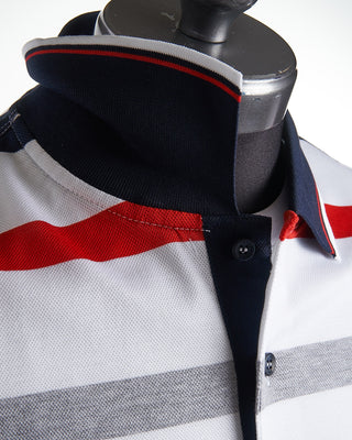 Paul & Shark Bold Stripe Pique Polo Shirt 21411302-115