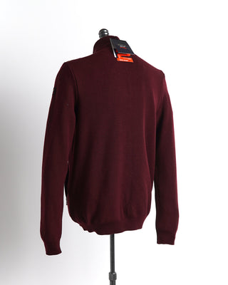 Paul & Shark Burgundy Touch Suede Detail Sweater