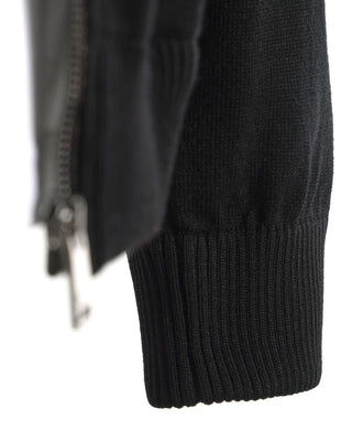Full Zip Sweater With Trim / Black