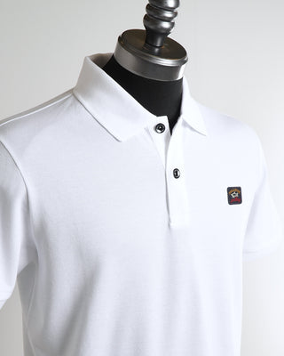 Paul & Shark White Organic Cotton Piqué Short Sleeve Polo 