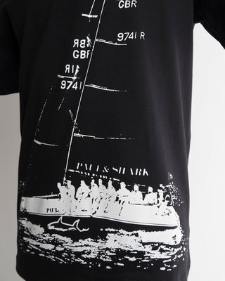 Organic Cotton Sail Boat Print Shirt / Black