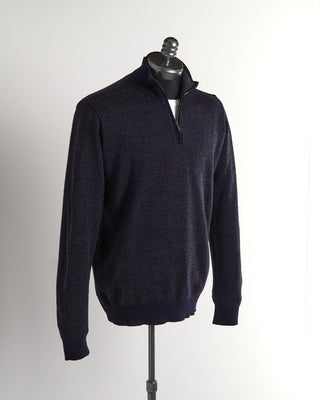 Paul & Shark Navy Quarter Zip Pullover Sweater