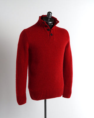 Paul & Shark The Fisherman Collection Red Woolen Button Pullover