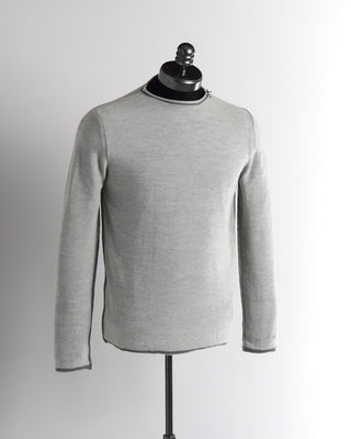 Phil Petter Stone Grey Plated Crew Neck Sweater