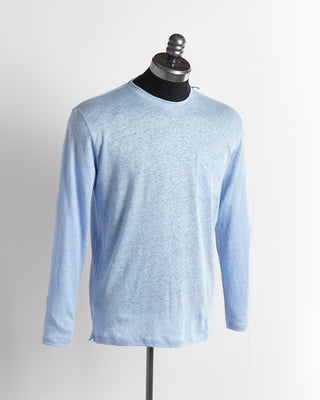 Phil Petter Light Blue Long Sleeve Chest Pocket Linen Shirt 
