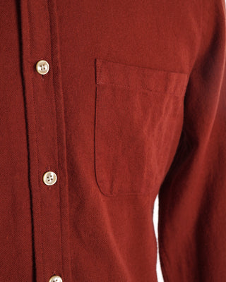 Portuguese Flannel Brick Red 'Teca' Flannel Shirt