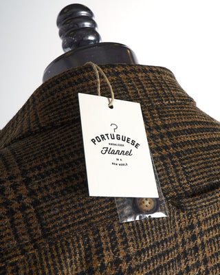 Portuguese Flannel 'Wool Series' Tan Glen Check Lined Shirt Jacket