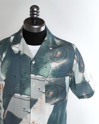 Portuguese Flannel 'Guache 1' Abstract Tencel Camp Collar Shirt