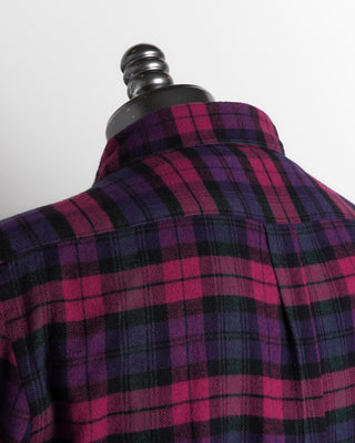 Portuguese Flannel Magenta and Purple Flannel Check Shirt