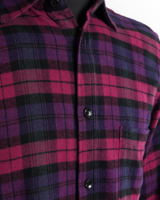 Portuguese Flannel Magenta and Purple Flannel Check Shirt