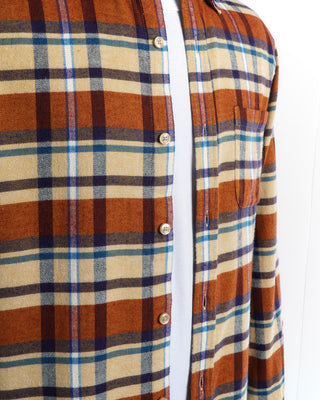 Portuguese Flannel 'Fall Palette' Flannel Pale Yellow Check Shirt