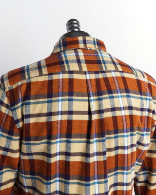 Portuguese Flannel 'Fall Palette' Flannel Burnt Orange Check Shirt