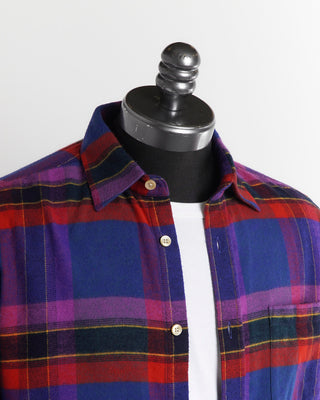 Portuguese Flannel Blue Red 'Offer' Flannel Check Shirt