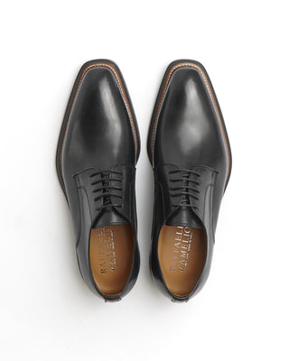 Rafaele D'Amelio Black Leather Chiseled Toe Derby Italian Made Dress Shoe