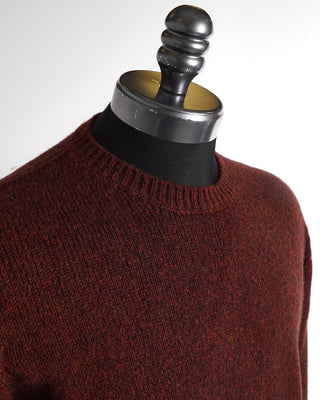 Roberto Collina Rust Merino-Camel Crewneck Pullover Sweater