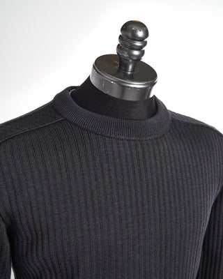 S.N.S. Herning Defensor Grey Charcoal Wool Crewneck Sweater