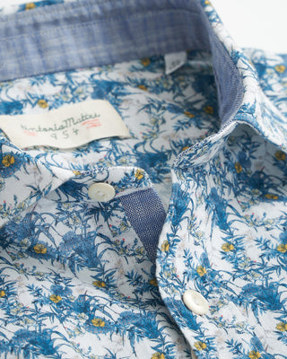 Floral Print Shirt With Trim / Blue