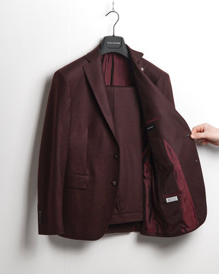 Tagliatore Super 100's Solid Burgundy Flannel Suit