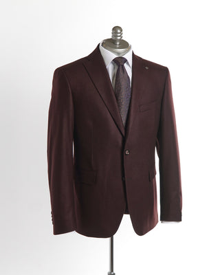 Tagliatore Super 100's Solid Burgundy Flannel Suit