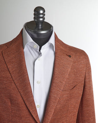 Tagliatore Cinnabar Brick Linen & Cotton Sport Jacket