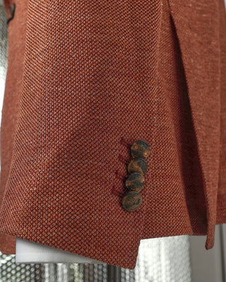 Tagliatore Cinnabar Brick Linen & Cotton Piqué Jersey Sport Jacket