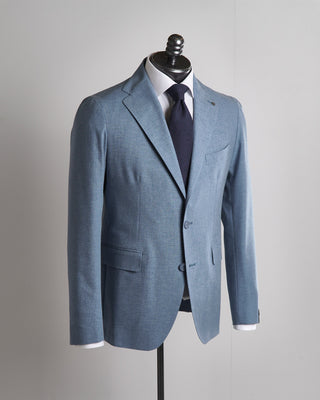 Tagliatore Exclusive Aqua Wool Cotton & Silk Soft Suit 