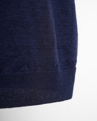 Tagliatore Navy Blue Linen & Cotton Polo Shirt