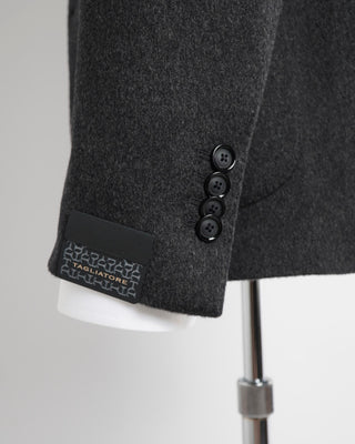Tagliatore Charcoal Grey Solid Cashmere Sport Jacket