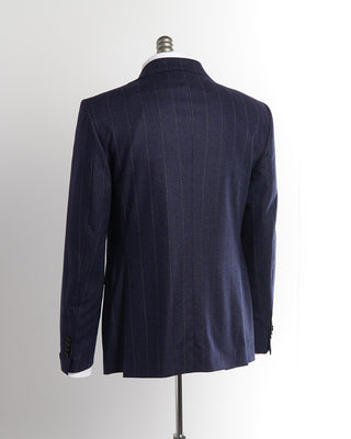 Tagliatore Navy Wool Spaced Striped Suit Back