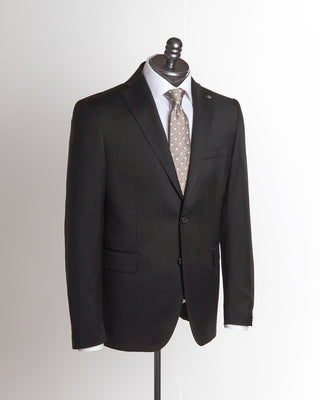 Super 110S Black Wool Solid Suit