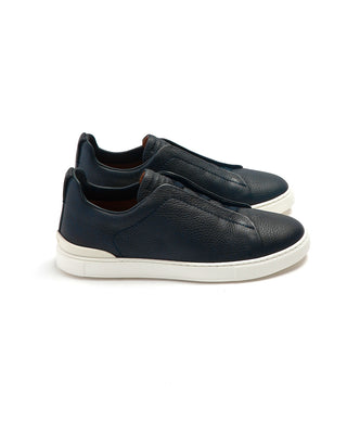 Ermengildo Zegna Navy Triple Stitch Low Top Sneaker