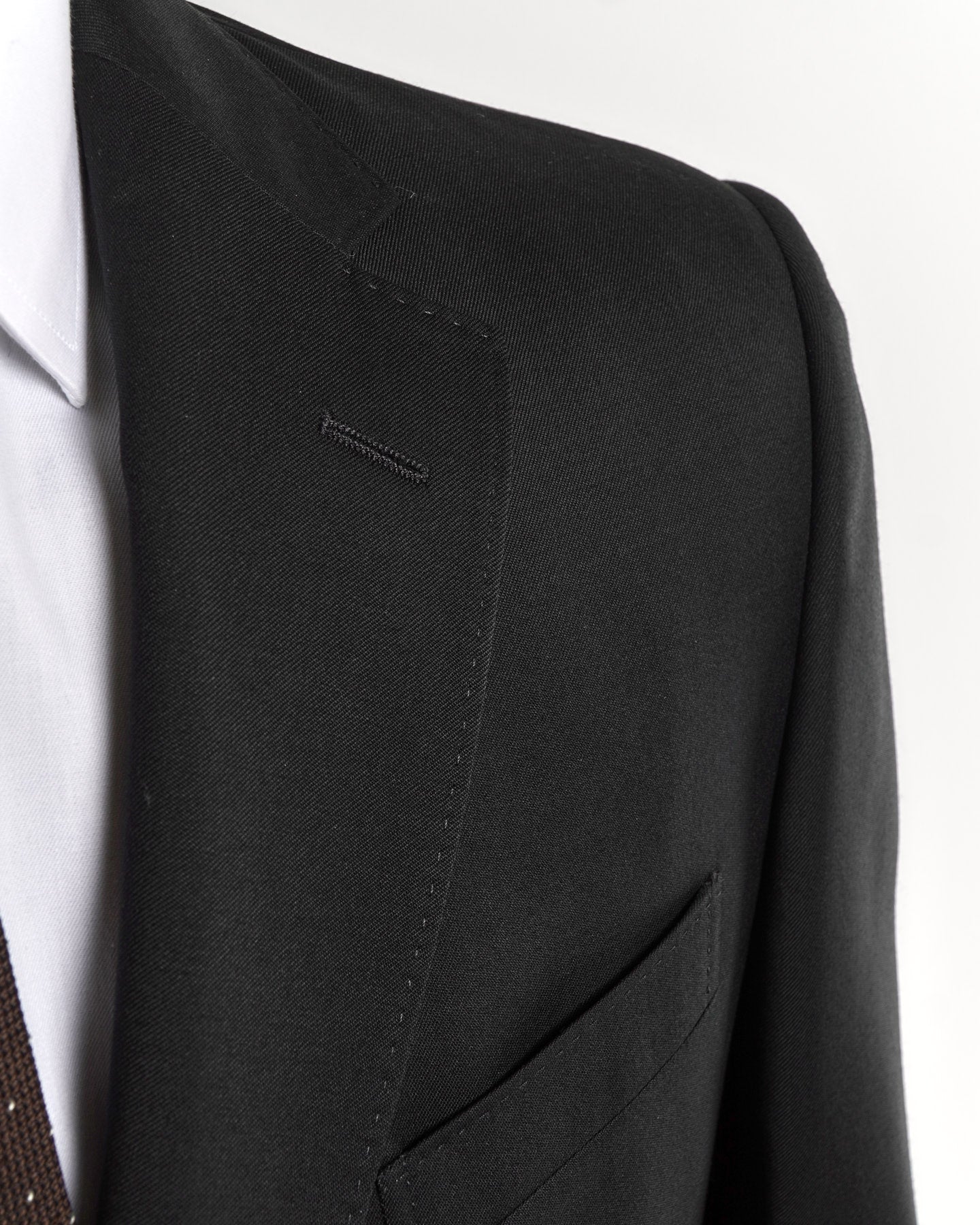 Drop 8 Solid Black Wool Suit