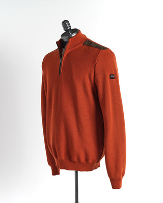 Cool Touch Pique 1/4 Zip Sweater / Orange