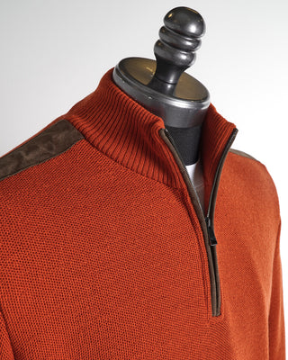 Cool Touch Pique 1/4 Zip Sweater / Orange