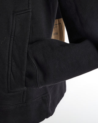 Ten C Black Garment Washed Cotton Hidden Pocket Crew Neck Sweater